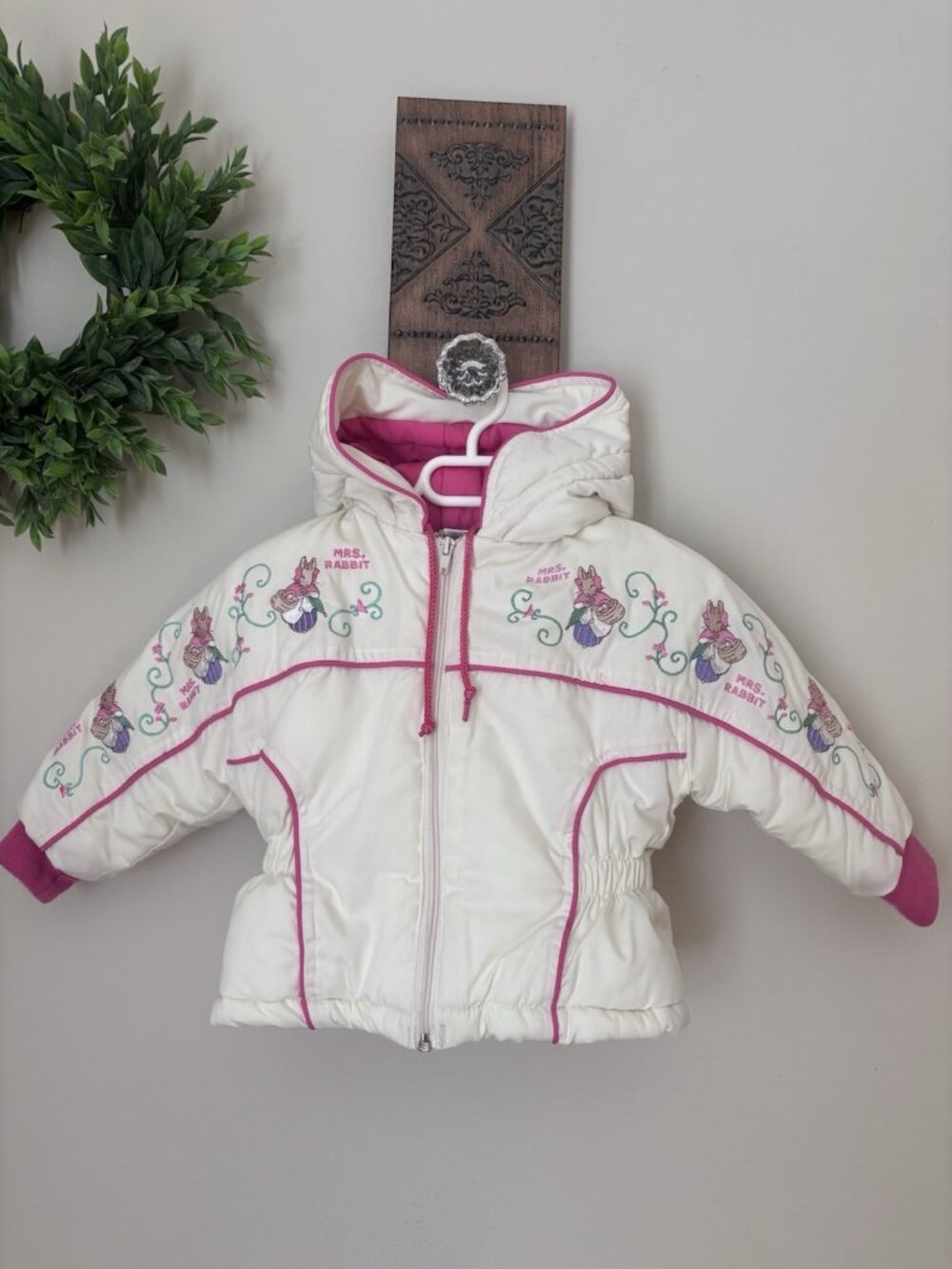 Vintage Quiltex Girls Size 18M Jacket Beatrix Potter Mrs Rabbit Embroidered